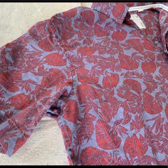 Men’s tropical print button up shirt large - Picture 2 of 4